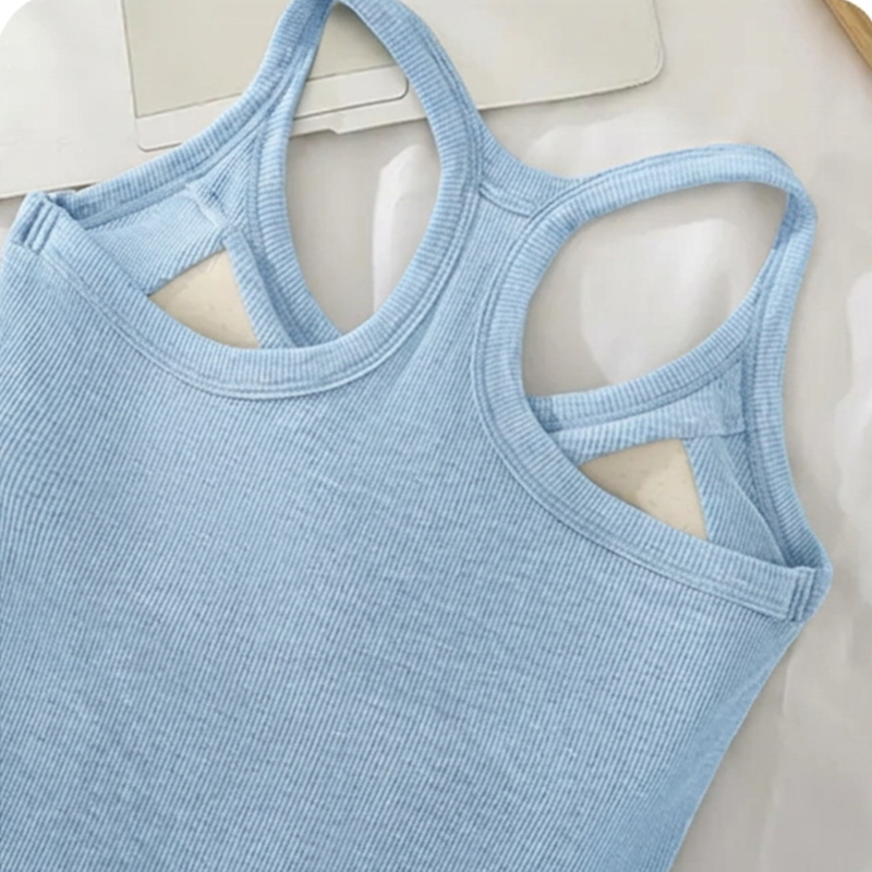 Summer Sale👗Women'S Ribbed Tank Top With Built-In Bra🔥