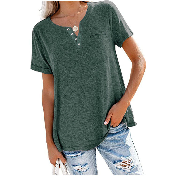 💓Quality Cotton Short-Sleeved T-shirt with Pocket