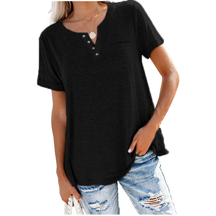 💓Quality Cotton Short-Sleeved T-shirt with Pocket