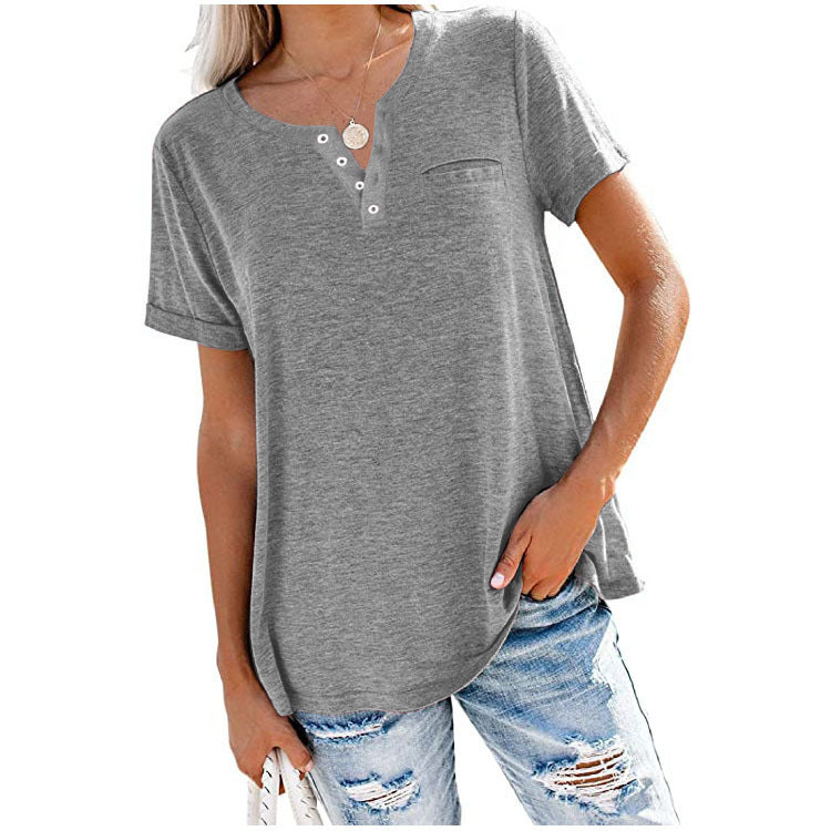 💓Quality Cotton Short-Sleeved T-shirt with Pocket