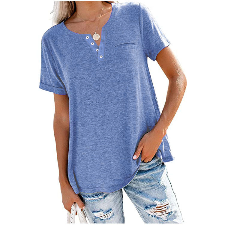 💓Quality Cotton Short-Sleeved T-shirt with Pocket